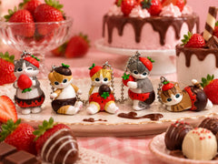 Mofusand Cat Strawberry Chocolate Small Figure Keychain 5 Pieces Set (In-stock)