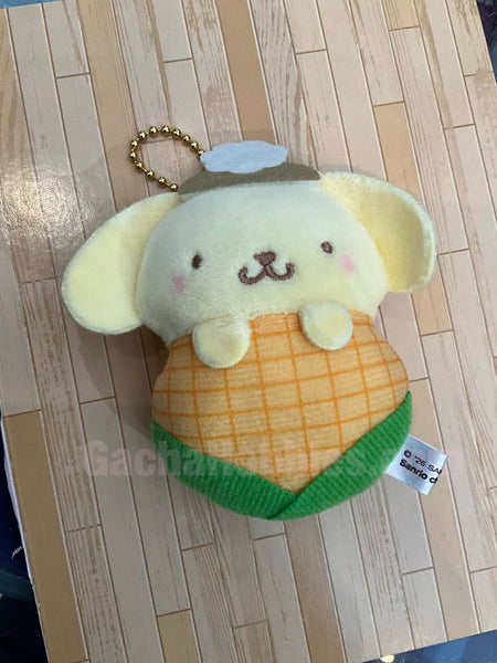 Sanrio Characters Vegetables Pom Pom Purin Corn Small Plush Keychain (In-stock)