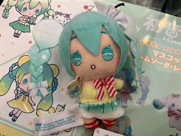 Sega Hatsune Miku x Sanrio Cinnamoroll Melon Soda Miku Small Plush Keychain (In-stock)