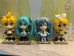Vocaloid Hatsune Miku & Kagamine Rin Len Deformed Figure 4 Pieces Set (In-stock)