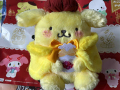 Sanrio Characters Happy Birthday Kuromi Pom Pom Purin Furry Medium Plush (In-stock)
