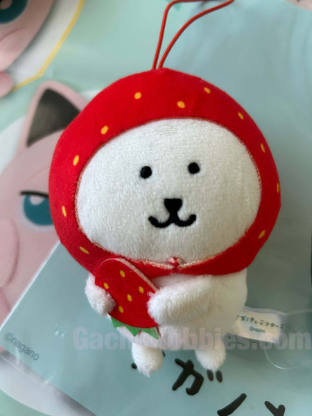 Nagano Joke Bear Strawberry Small Plush Keychain (In-stock)