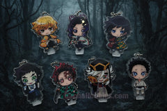 Kimetsu no Yaiba Demon Slayer The Movie Infinite Castle Character Acrylic Keychain Stand 7 Pieces Set (In-stock)