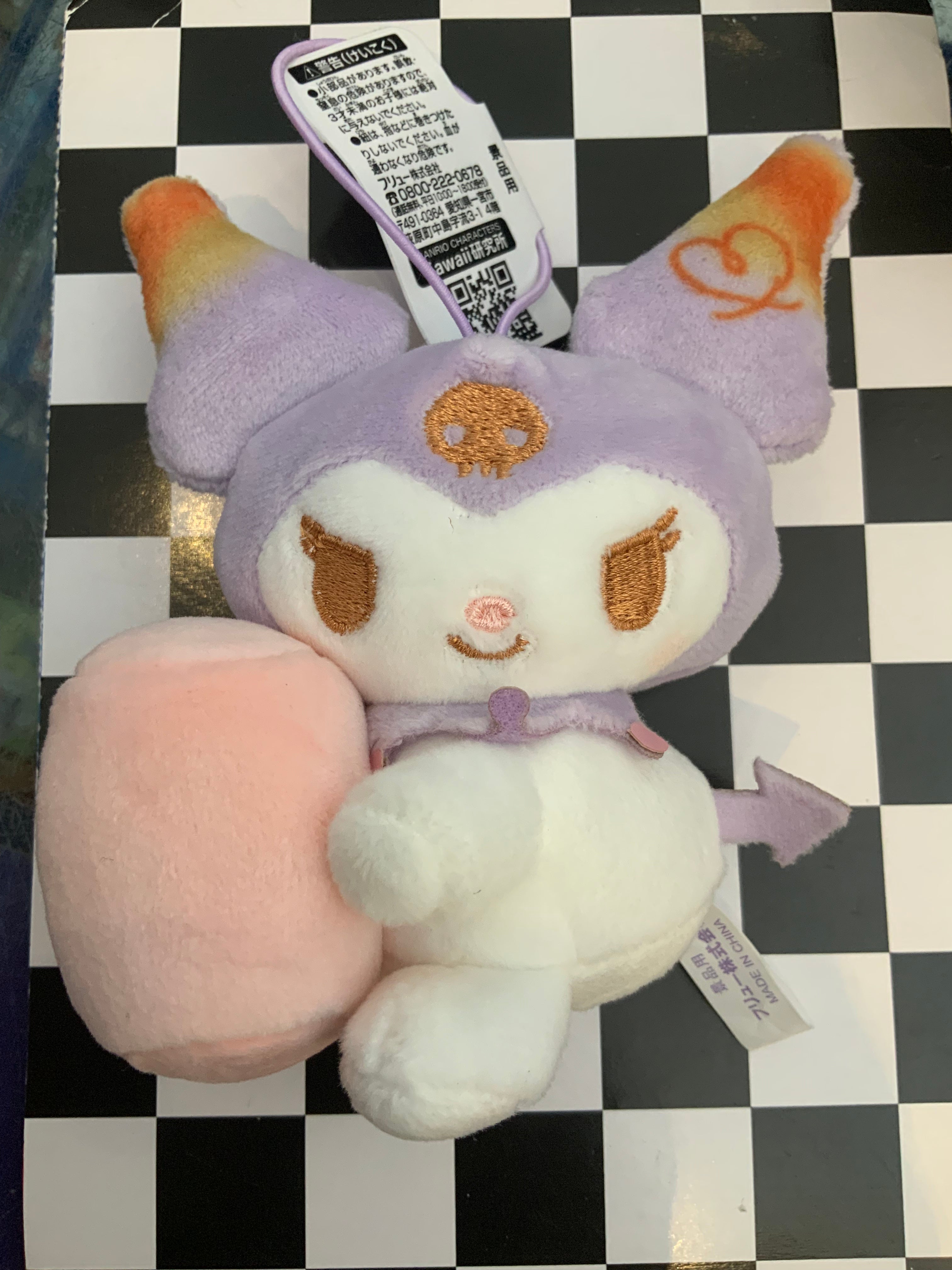 Sanrio Characters Kuromi Baked Bread Small Plush Keychain (In