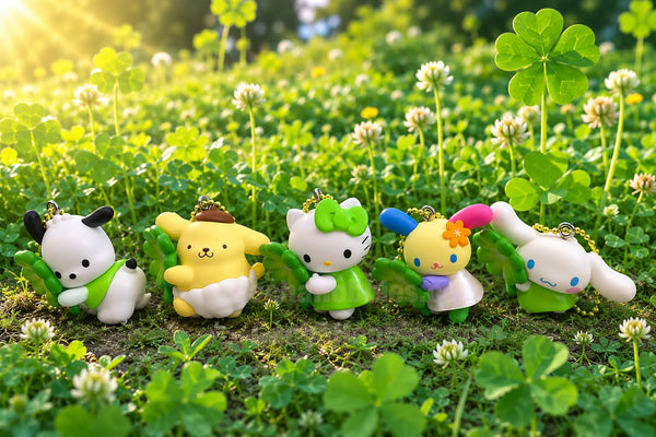 Sanrio Characters Lucky Clover Small Figure Keychain 5 Pieces Set (In-stock)
