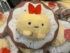 Sumikko Gurashi Chubby Ebifurai No Shippo Stuck In Donut Small Plush Keychain (In-stock)