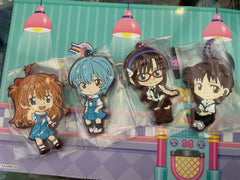 Evangelion Character Chibi Rubber Keychain 4 Pieces Set (In-stock)