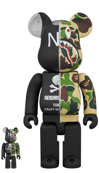 BE@RBRICK × BAPE(R) × NEIGHBORHOOD(R) 100% & 400% Limited (Pre