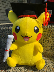 Graduation Pokemon Pikachu Plush With-Tongue-Out
