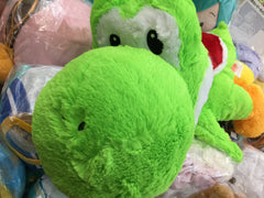 Super Mario Bros Green Yoshi Resting Long Fur Medium Plush (In-stock)