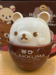 Rilakkuma Chocolate and Coffee Brown Ceramic Mug and Lid (In-stock)