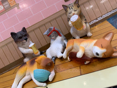 Alcohol Party Drunk Cats and Dogs Figure 5 Pieces Set (In-stock)