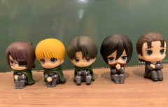 Attack on Titan Characters Chibi Sitting Figure 5 Pieces Set (In-stock)
