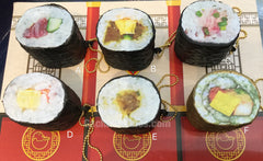 Maki Sushi Roll Squishy Keychain 6 Pieces Set (In-stock)