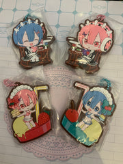 Re:Zero Life In a Different World From Zero Ram & Rem Summer Winter Rubber Keychain 4 Pieces Set (In-stock)