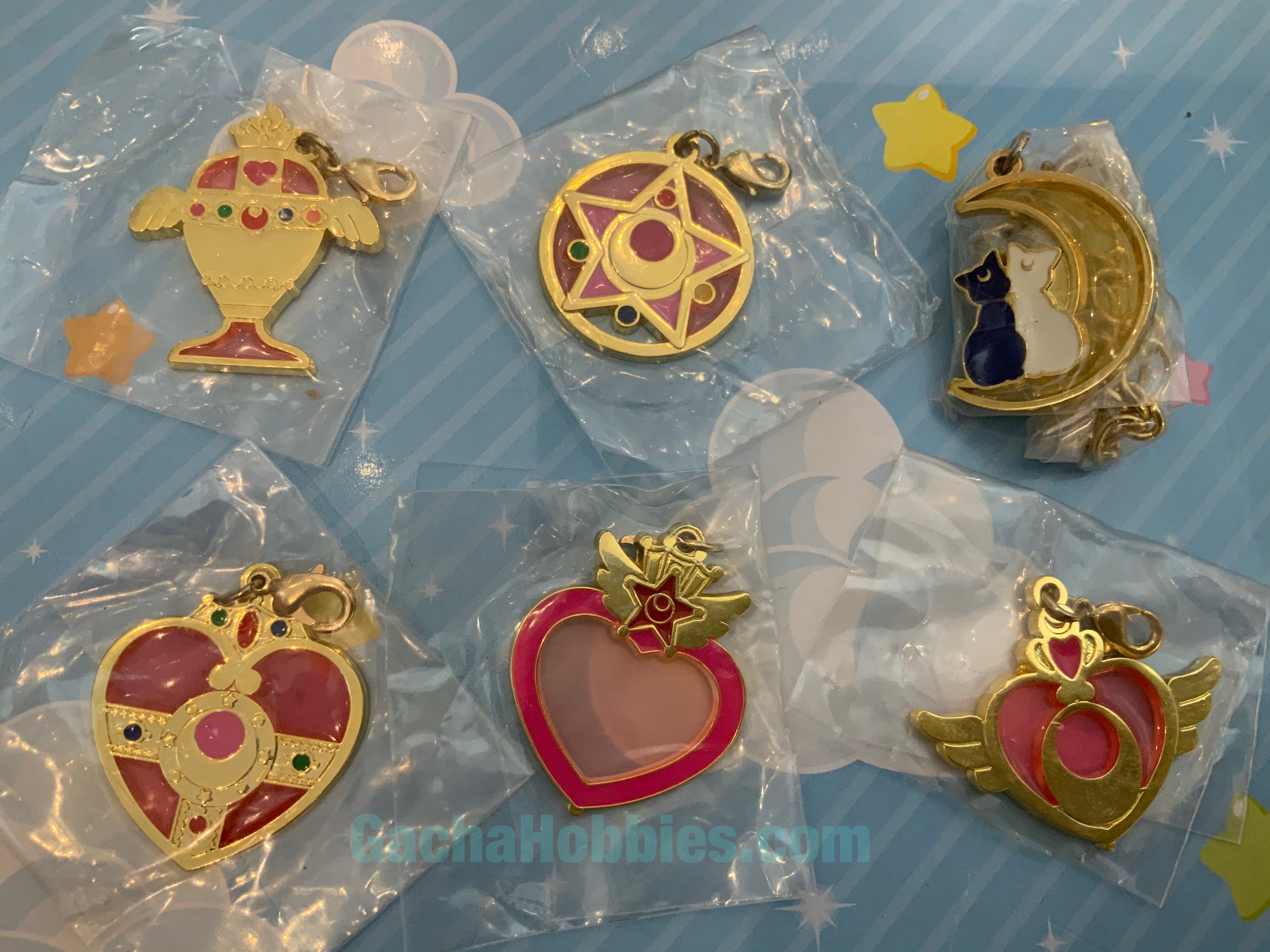 Sailor Moon Stained Charm Metal Keychain 6 Pieces Set (In-stock