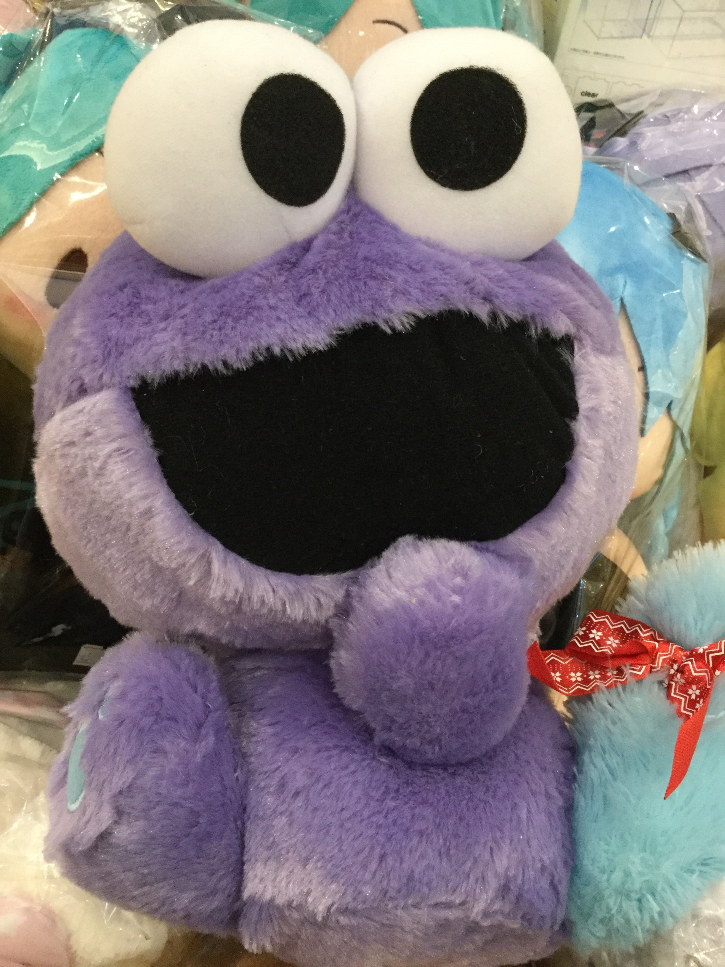 Sesame Street Purple Cookie Monster Long Fur Medium Plush (In
