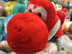 Super Mario Bros Red Yoshi Resting Long Fur Medium Plush (In-stock)