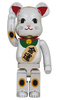 Be@rbrick Silver Lucky Cat Beckoning Cat 3 1000% Limited (Pre-order)