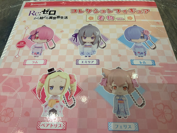 Re:Zero Yukata Figure Keychain 5 Pieces Set (In-stock)