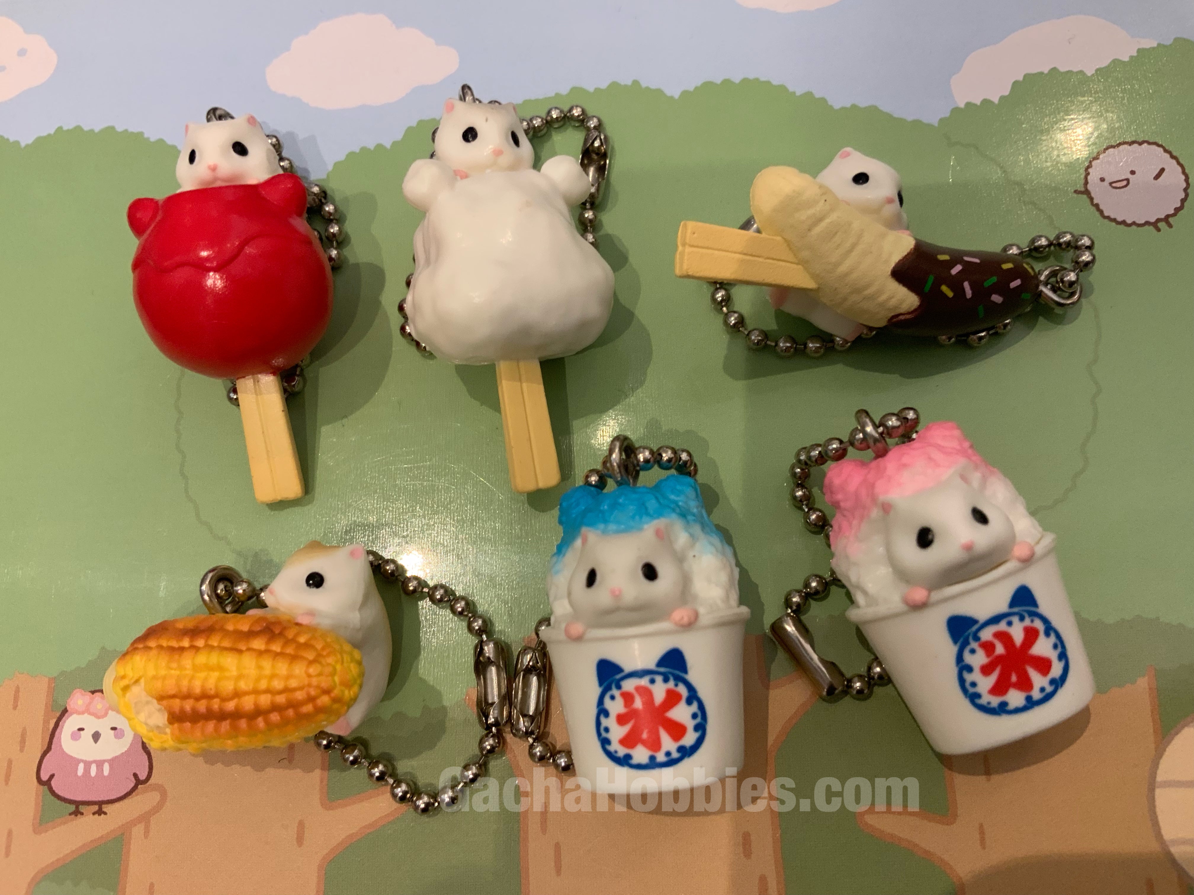Hamster Summer Festival Foods Figure Keychain 6 Pieces Set (In