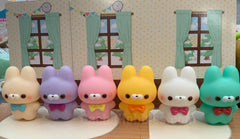 Colourful Bow Tie Bunny Vinyl Figure 6 Pieces Set (In-stock)