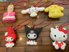 Sanrio Characters Flat Mascot Team Pink Figure Keychain 6 Pieces Set (In-stock)