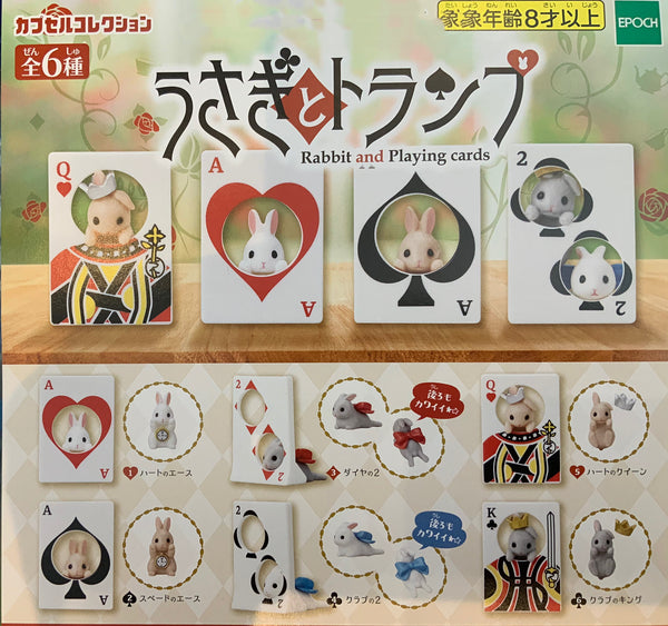 Rabbit and Playing Cards Mini Figure 6 Pieces Set (In-stock)