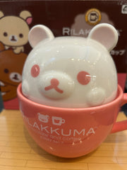 Rilakkuma Chocolate and Coffee Pink Ceramic Mug and Lid (In-stock)