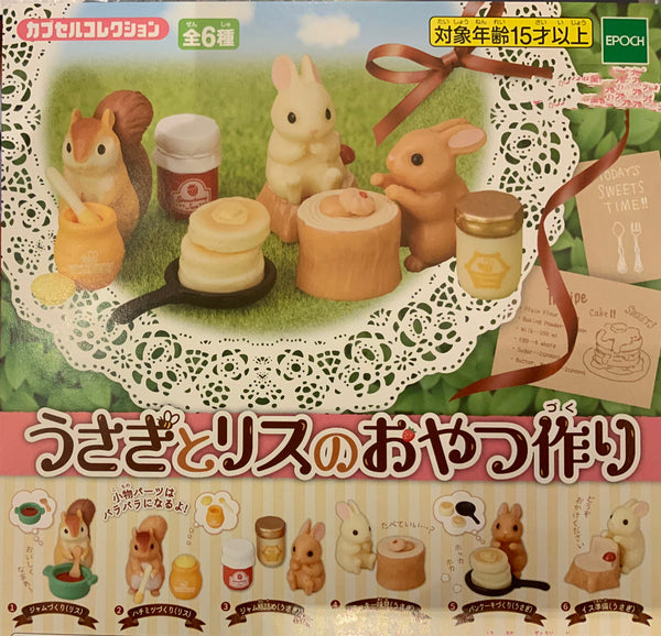 Bunny and Squirrel Sweet Dessert Receipt Figure 6 Pieces Set (In-stock)