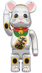 Be@rbrick Silver Lucky Cat 3 400% Limited (Pre-order)