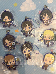 Attack on Titan Flat Rubber Keychain 8 Pieces Set (In-stock)