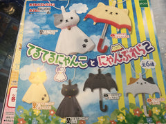Cat Raining Umbrella Teruterubozu Keychain Set 6 Pieces (In-stock)