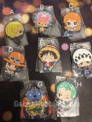One Piece Rubber Keychain 8 Pieces Set (In-stock)